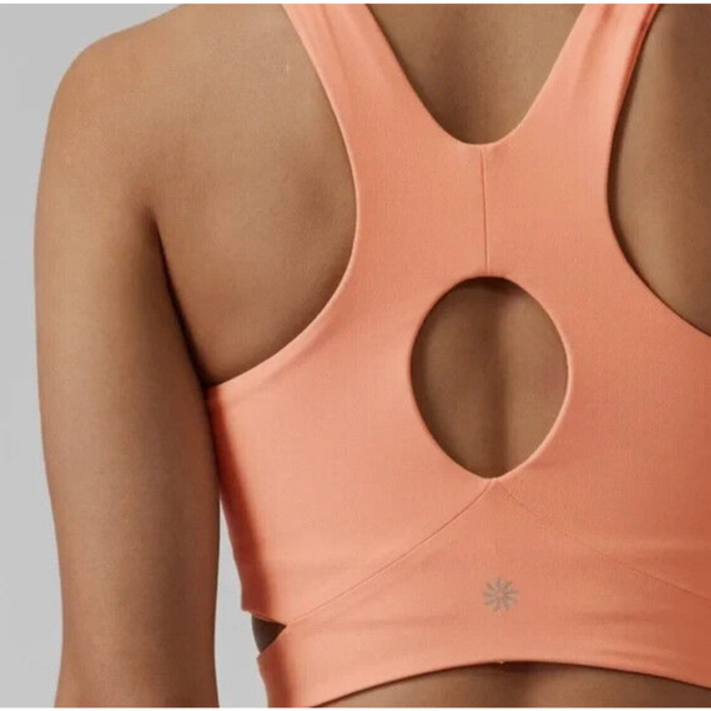 NWOT Athleta Conscious Cut Out Crop Bra‎ D-DD Coral Sunset Size Small - Picture 5 of 5